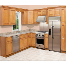 L Shape Solid Wood American Style Kitchen Cabinet